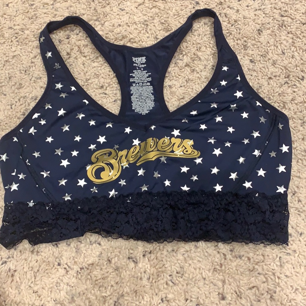 Navy PINK Brewers bralette size L